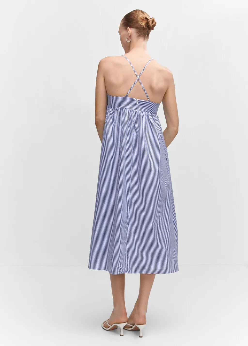 Vestito cotone schiena incrociata