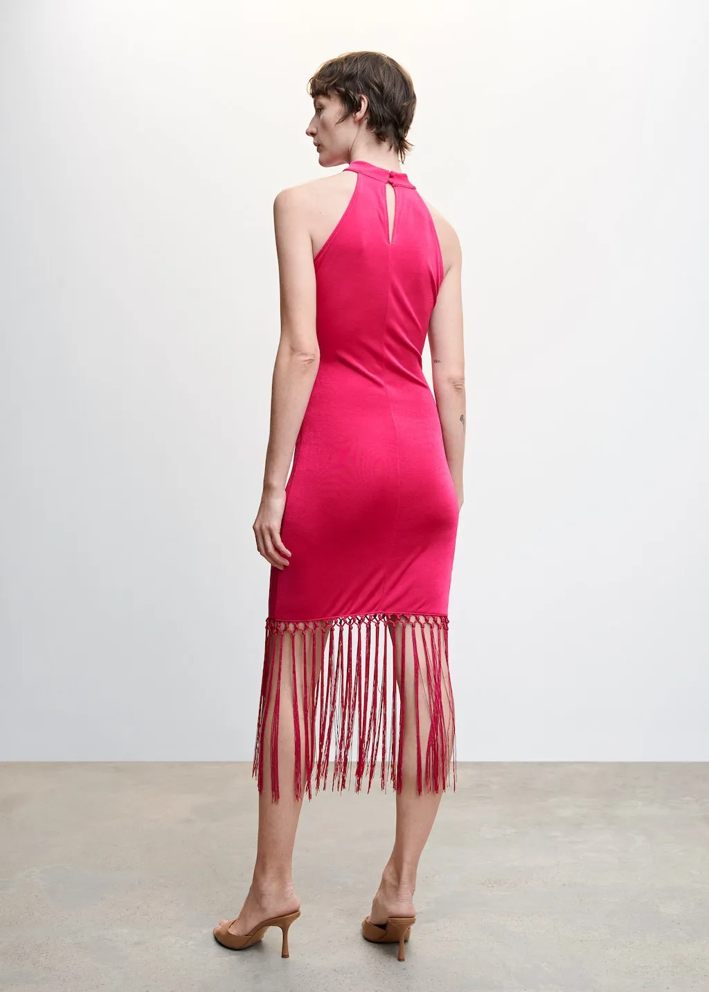 Vestito frange collo halter