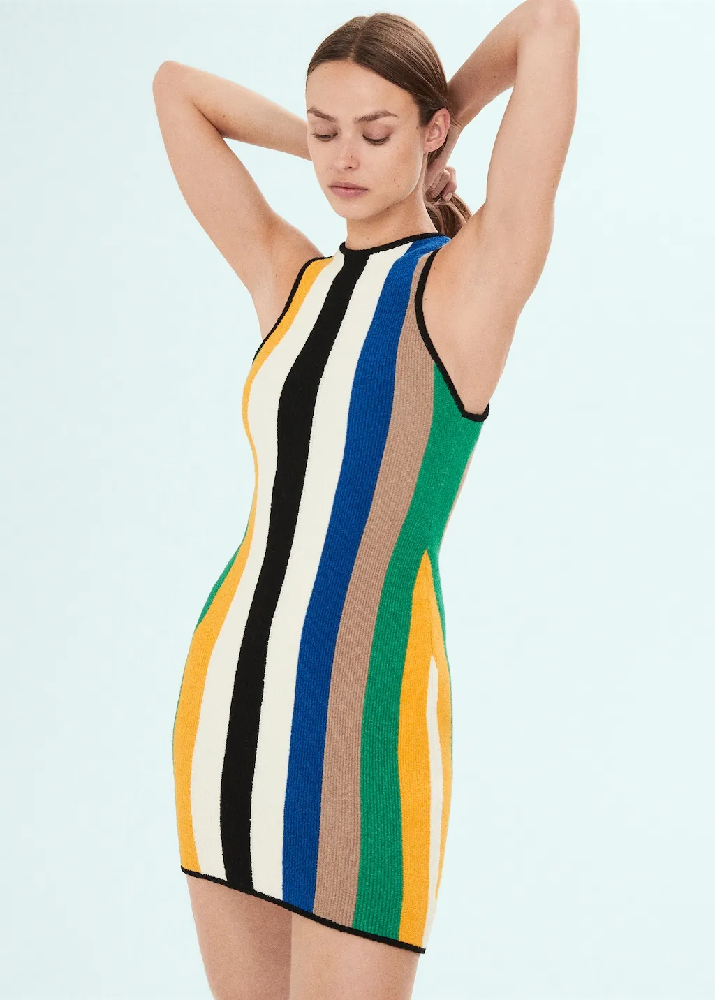 Vestito maglia midi multicolore