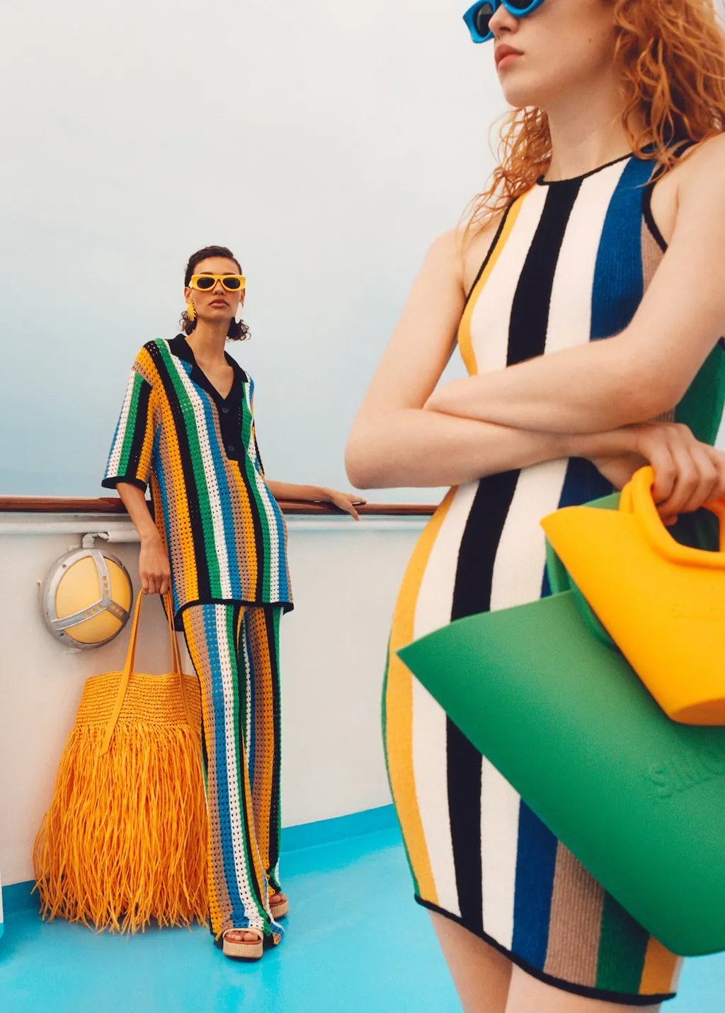 Vestito maglia midi multicolore