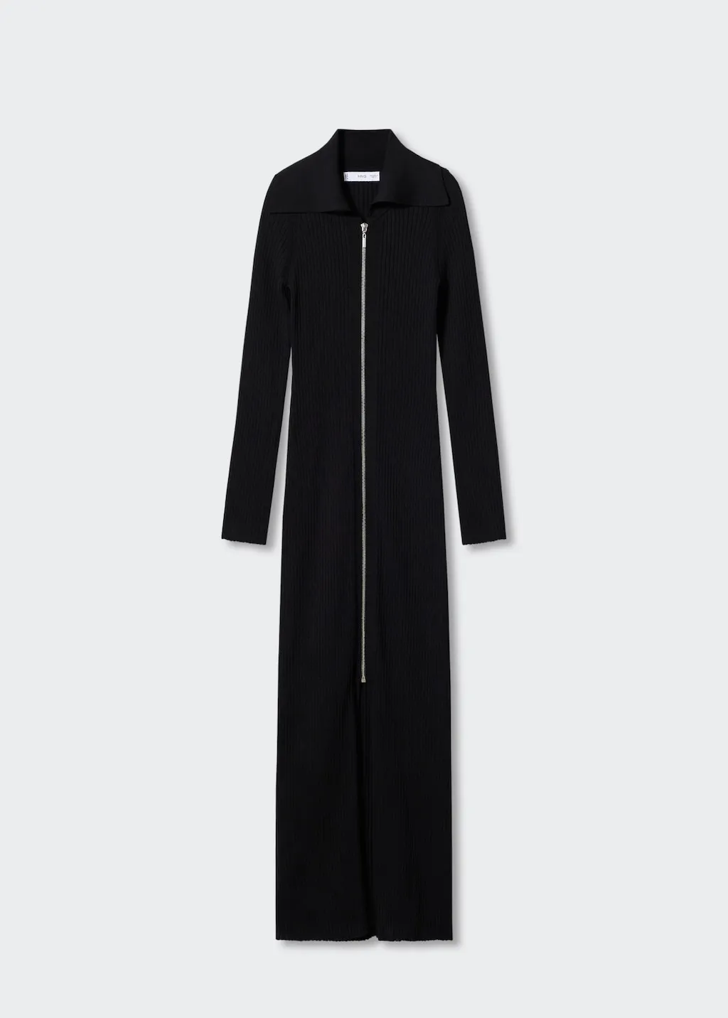 Vestito nero maglia zip