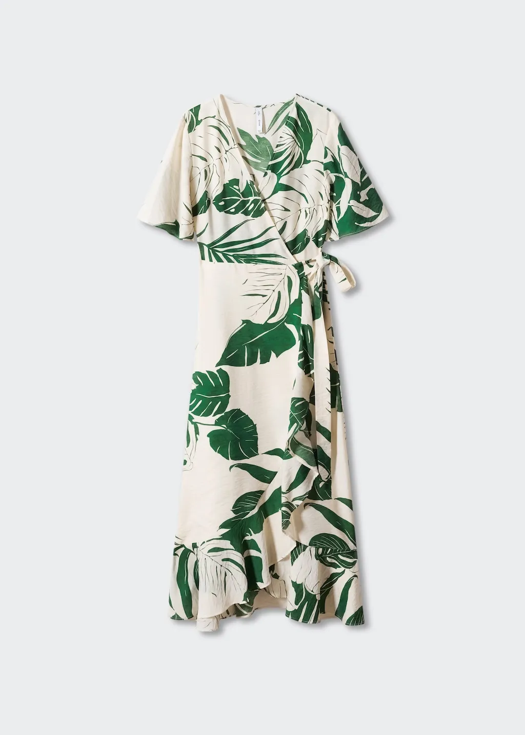 Vestito stampa incrociata volant