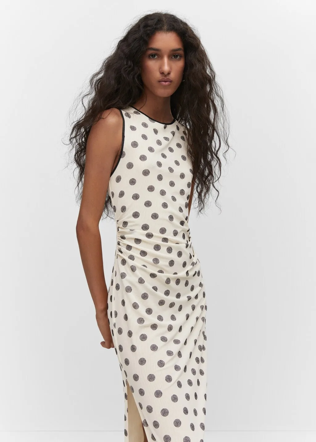 Vestito stampa spacco schiena