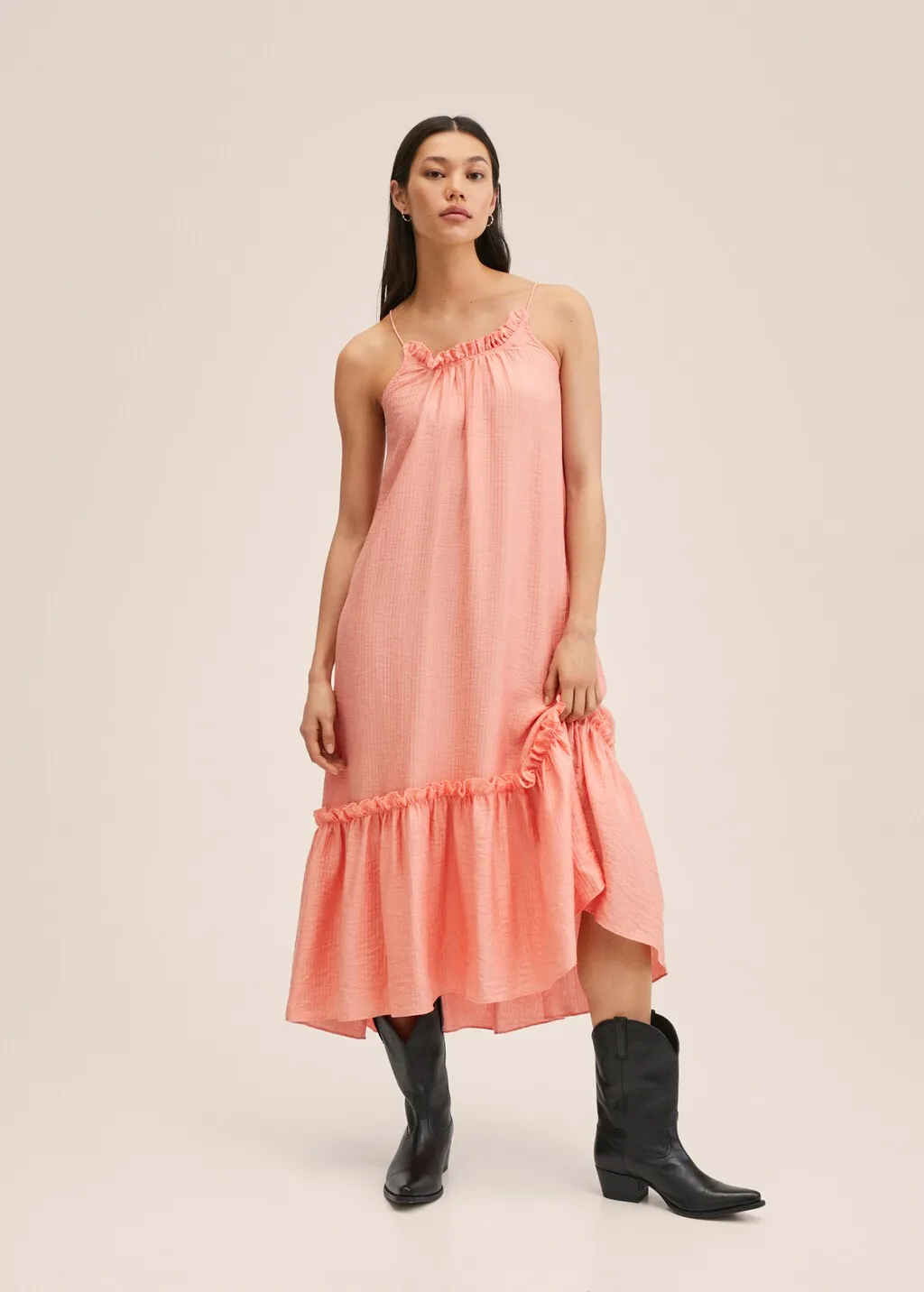 Vestito volant lyocell