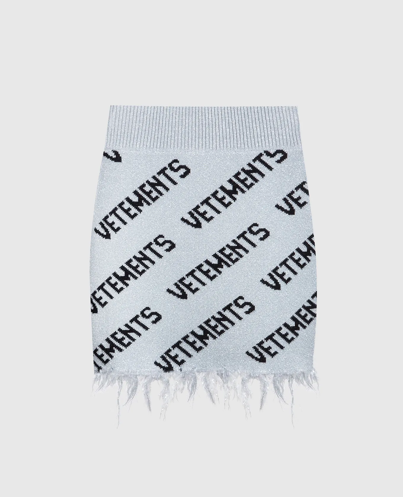 Vetements Minigonna in lurex con fantasia logo grigia UE54KN200G