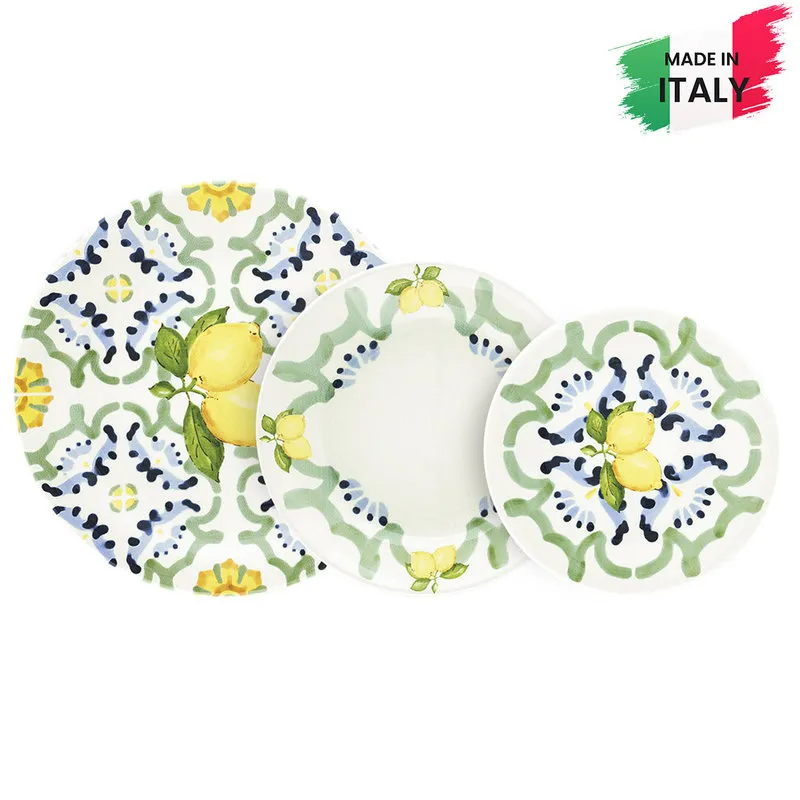 Villa Altachiara Servizio piatti ceramica sottosmalto 18 pezzi Amalfi