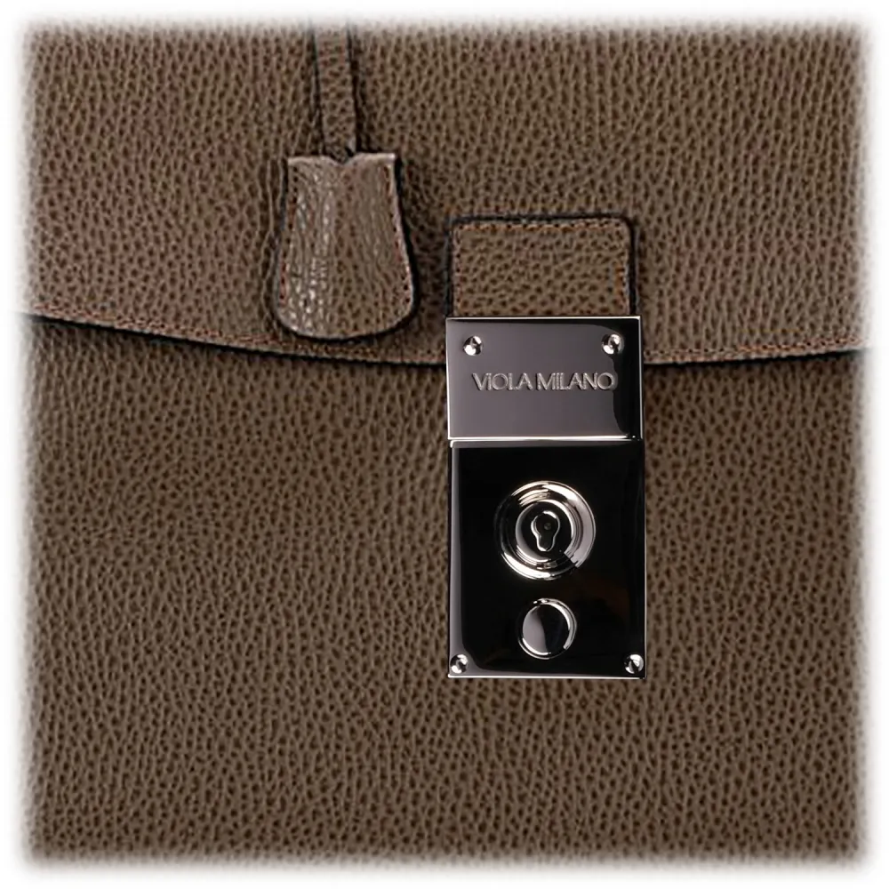 Viola Milano - Cartella The Light Traveller - Tortora - Handmade in Italy - Luxury Exclusive Collection