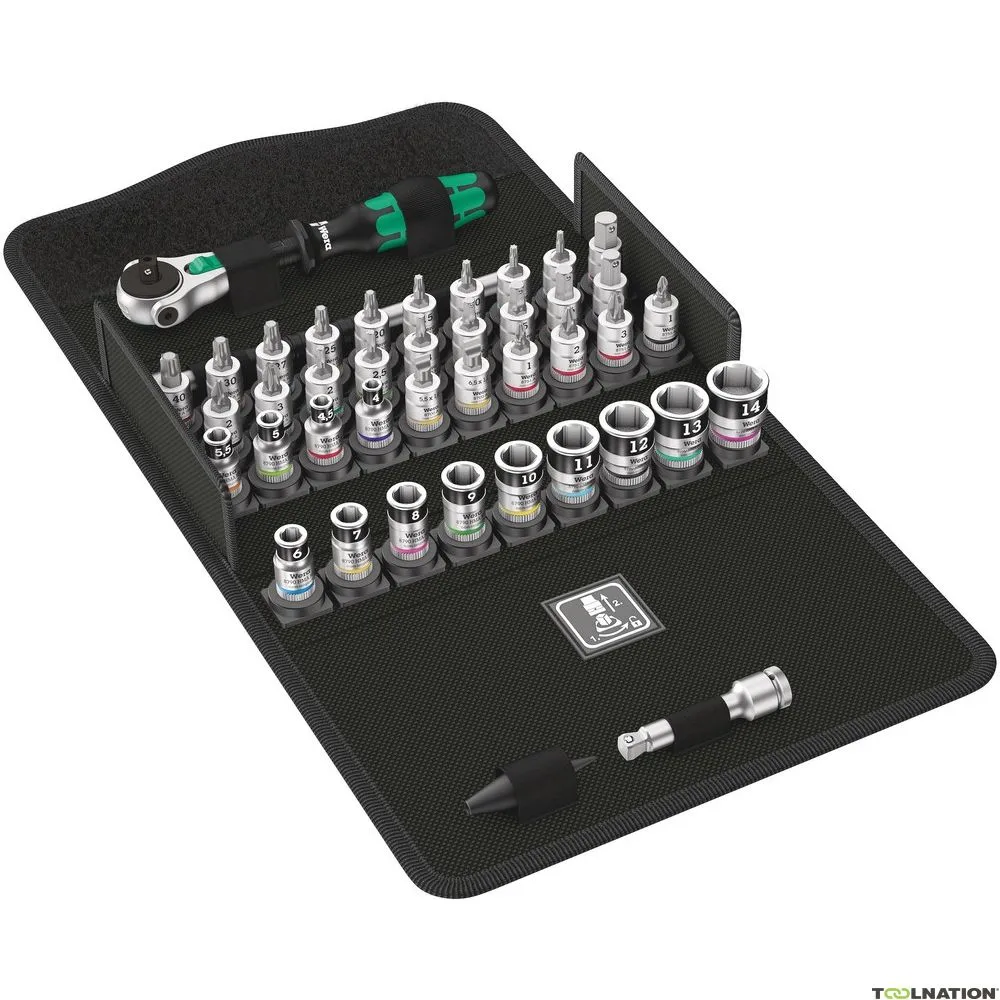 Wera 05003755001 8100 SA Set di cricchetti Zyklop Speed all-in, attacco da 1/4", con funzione di mantenimento, metrico, 42 