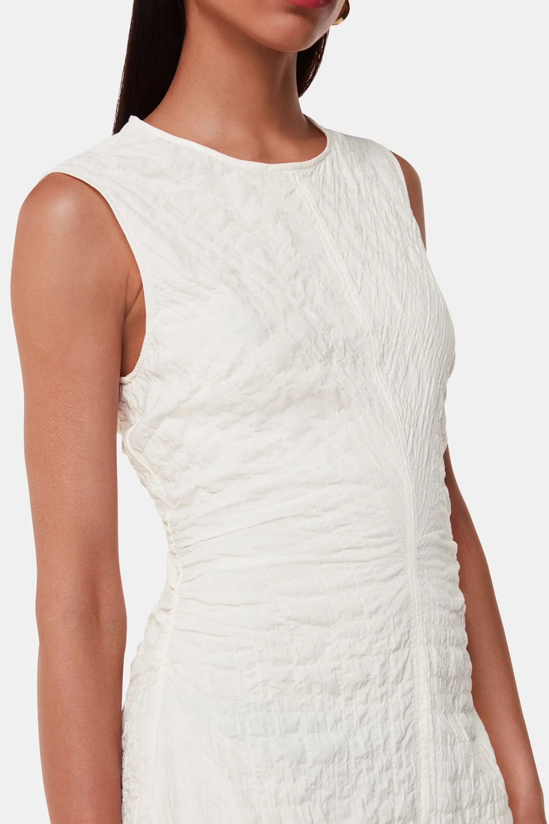 Whistles Lori - Bianco midi arricciata - Abito