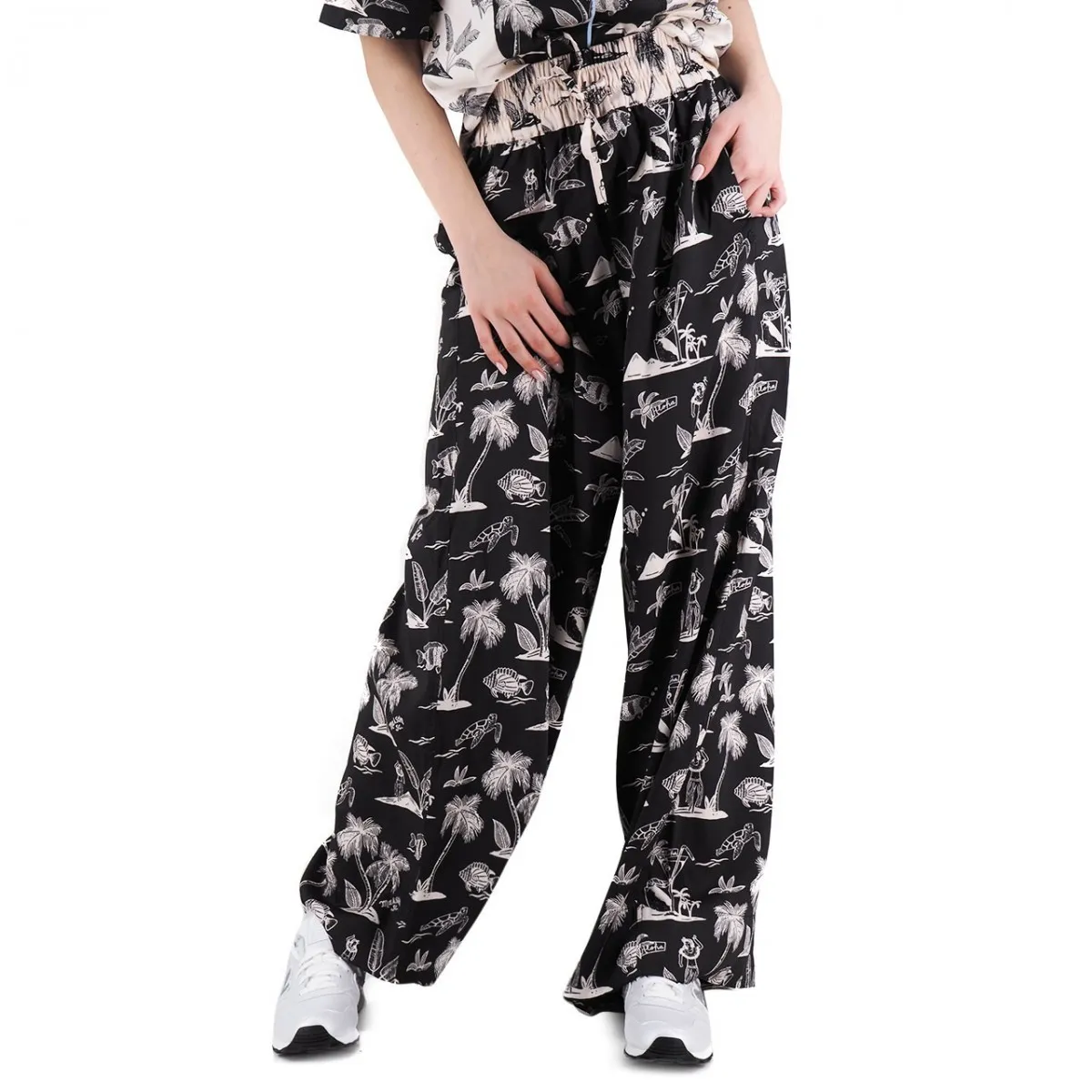Wide Leg Pants, Nero