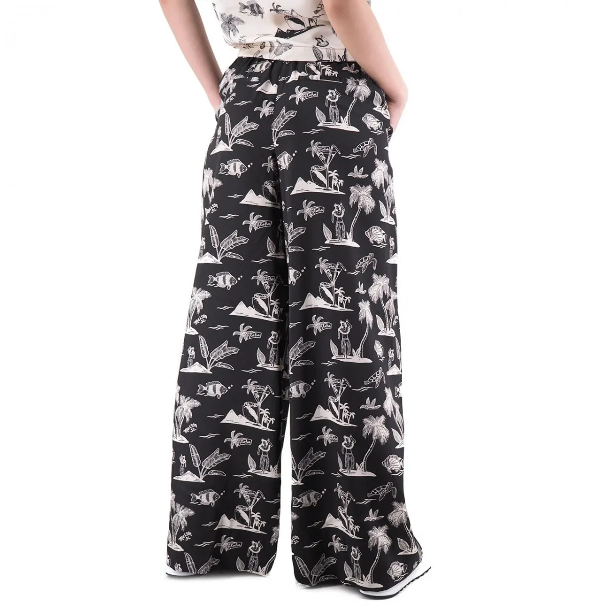 Wide Leg Pants, Nero
