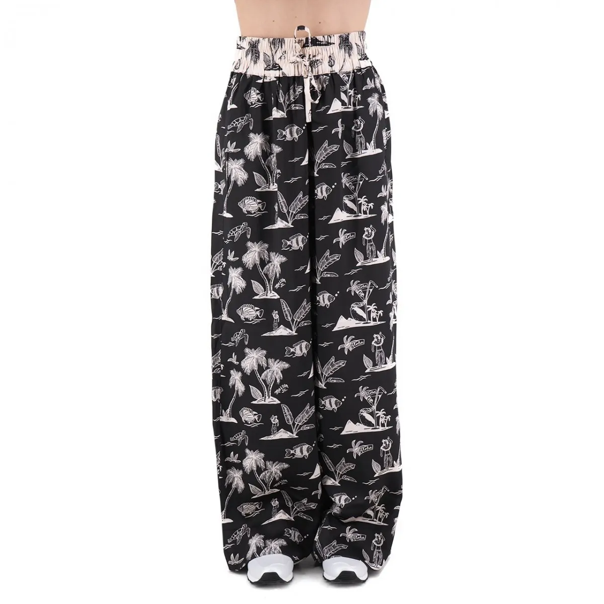 Wide Leg Pants, Nero