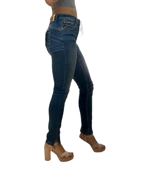 Yes Zee Women's jeans trousers 5 pockets jeggings P377W205 J712 super stone