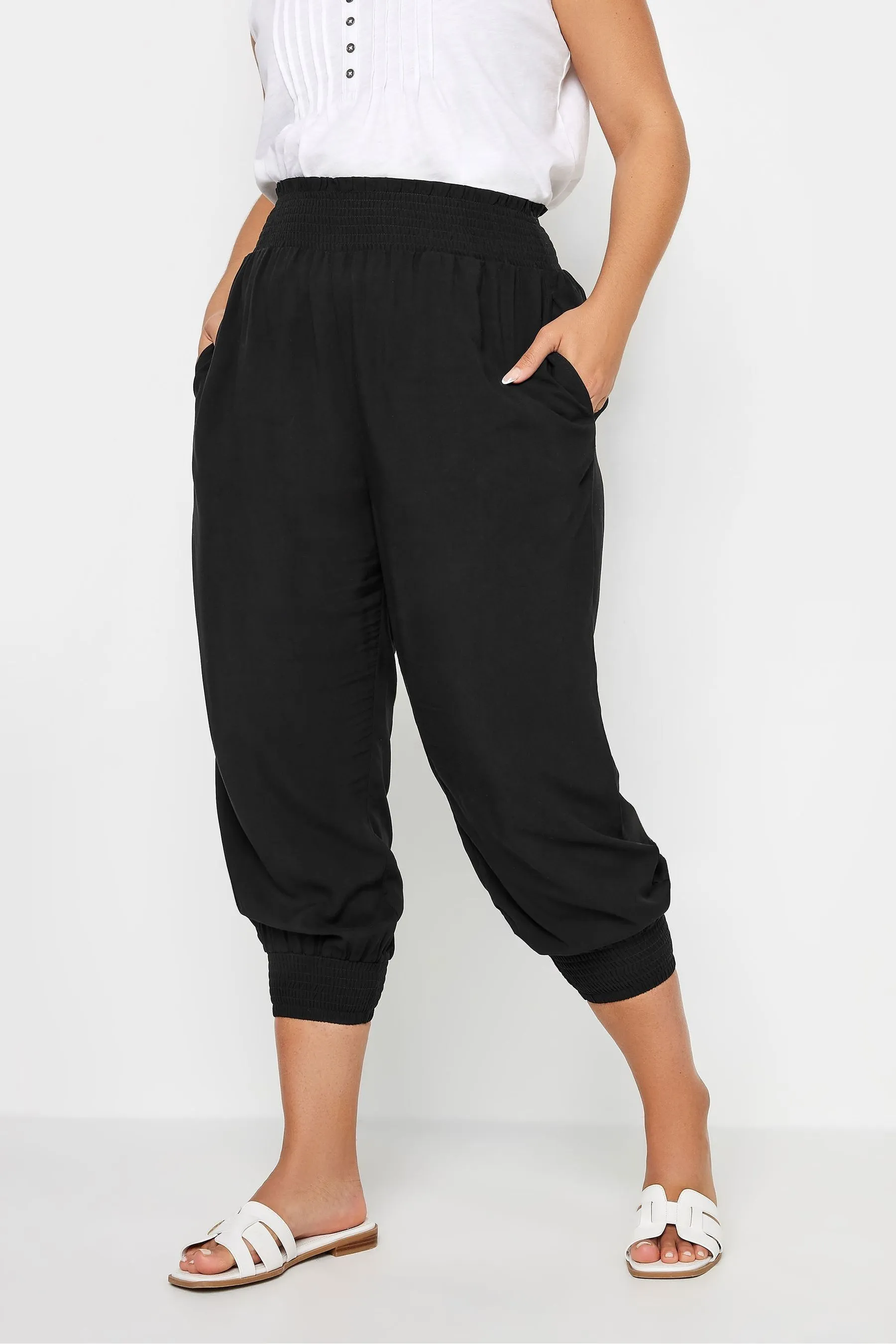 Yours Curve - Pantaloni alaa arricciata