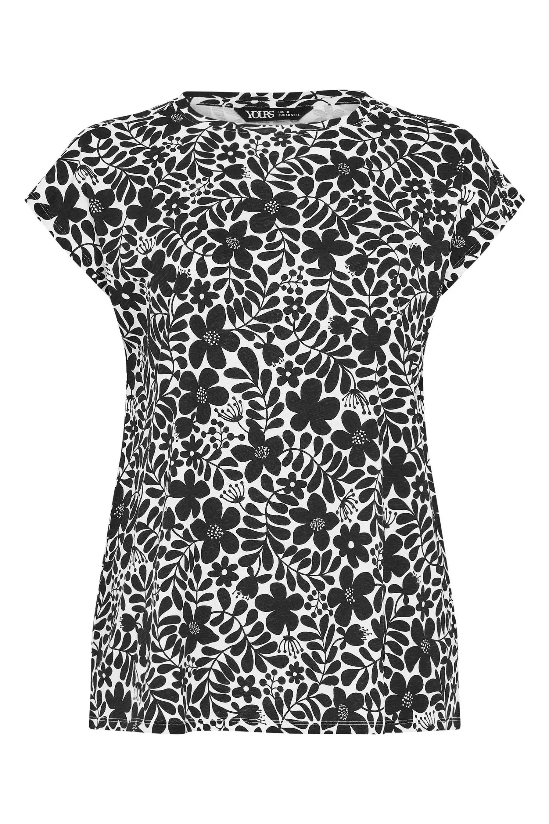 Yours Curve - T-shirt con maniche ad arricciata