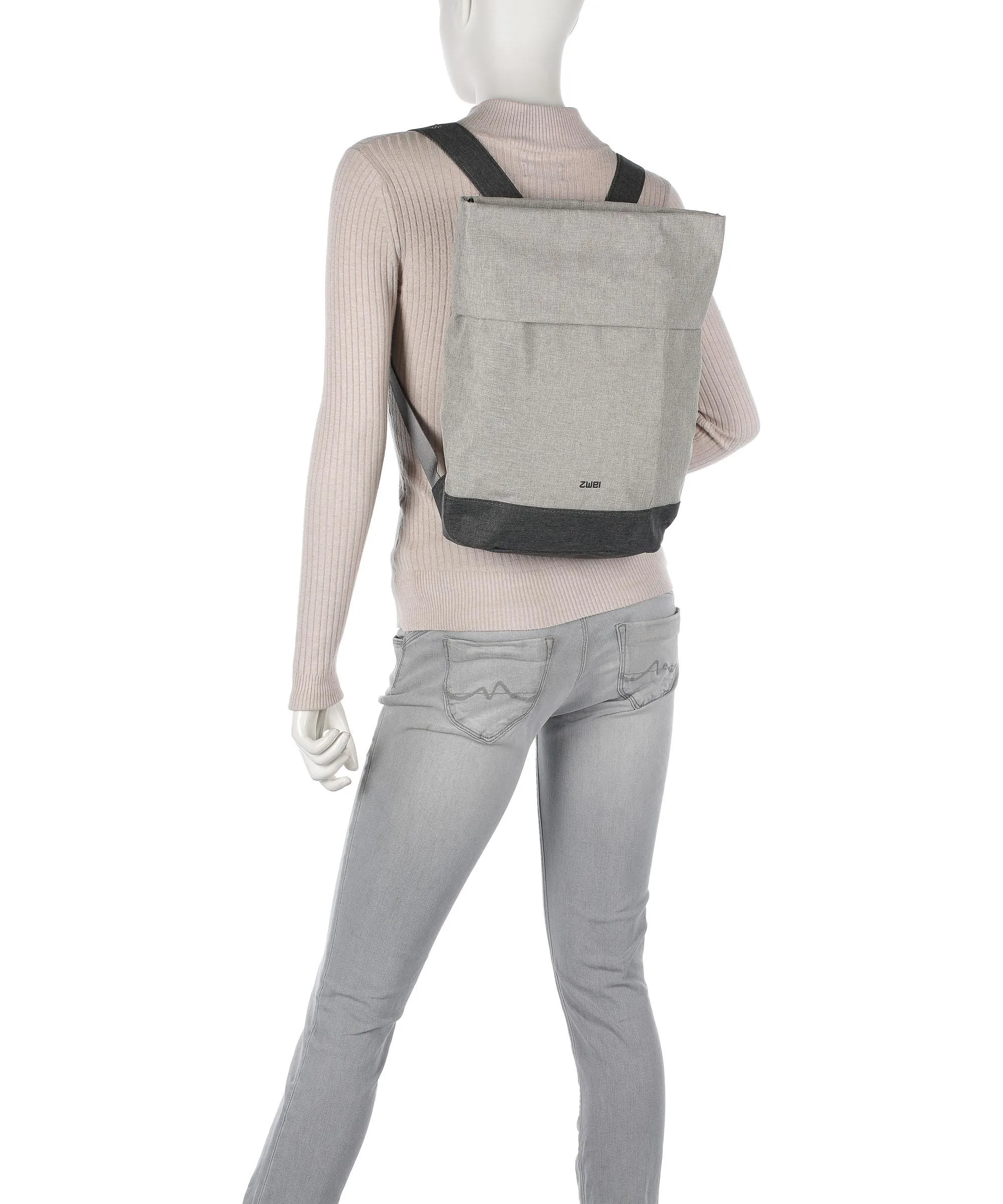  Zwei Benno BE120 Borsa a zainetto poliestere beige/grigio  